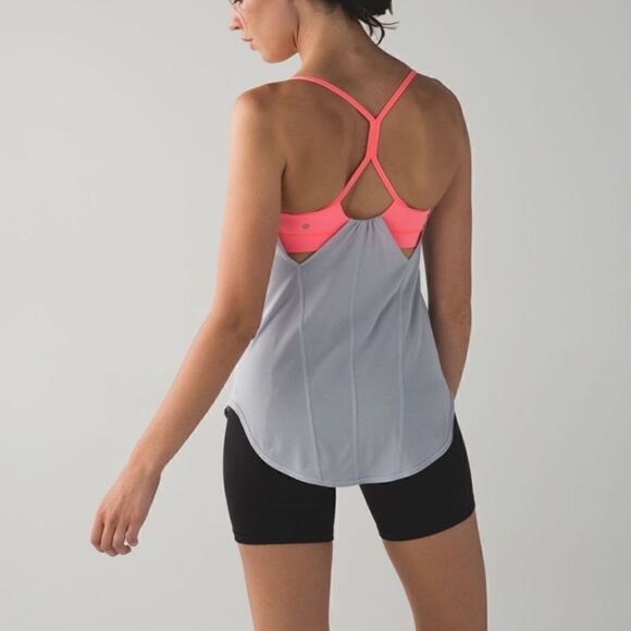 LULULEMON Roll Out Tank Silver Fox Grapefruit Women’s Size 4 - Picture 3 of 6